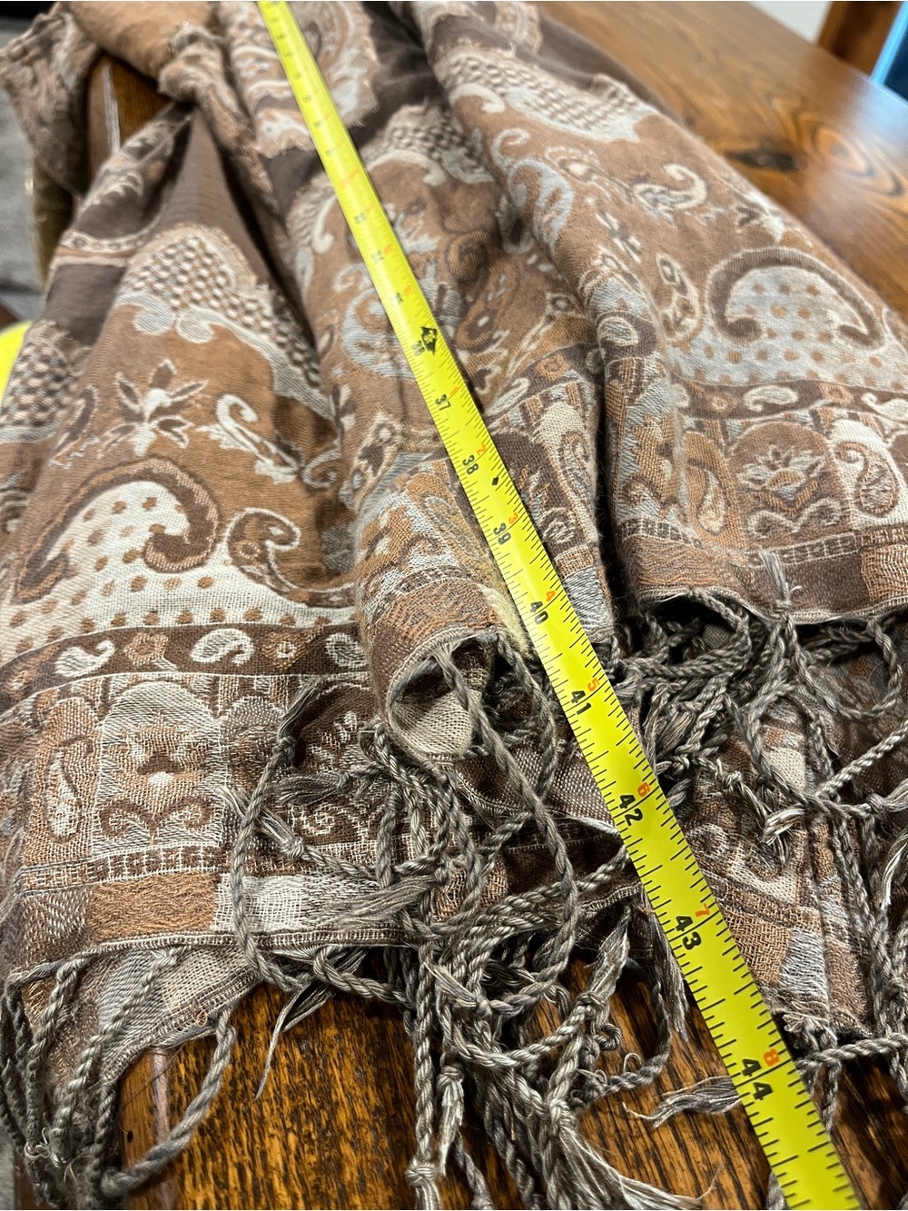 Soft Surroundings Brown Paisley beaded sequins Fringe Kimono - Picture 11 of 14